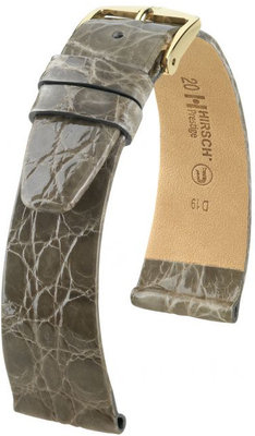 Šedý kožený řemínek Hirsch Prestige M 02208130-1 (Krokodýlí kůže) Hirsch Selection