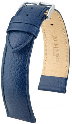 Tmavě modrý kožený řemínek Hirsch Kansas M 01502180-2 (Teletina)