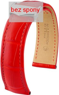Červený kožený řemínek Hirsch Speed 07407429-2 (Aligátoří kůže) Hirsch Selection