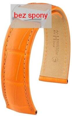 Oranžový kožený řemínek Hirsch Speed 07507476-2 (Aligátoří kůže) Hirsch Selection