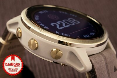 Garmin Fenix 6S PRO Solar, LightGold/Suede Band (MAP/Music) (+ náhradní řemínek)