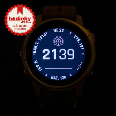 Garmin Fenix 6S PRO Solar, LightGold/Suede Band (MAP/Music) (+ náhradní řemínek)