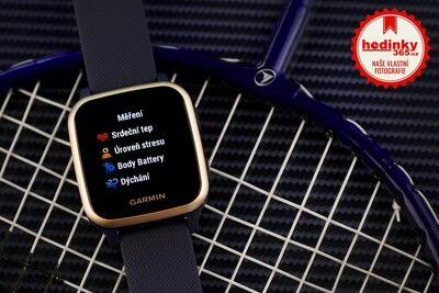 Garmin Venu Sq Music, Light Gold/Blue Band