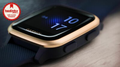 Garmin Venu Sq Music, Light Gold/Blue Band