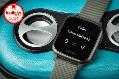 Garmin Venu Sq Music, Slate / Green Band