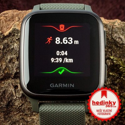 Garmin Venu Sq Music, Slate / Green Band