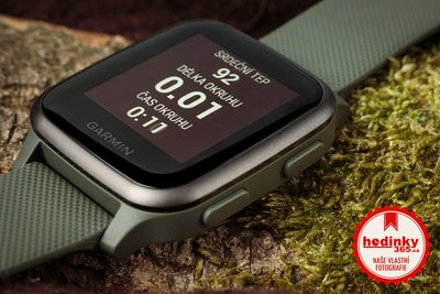 Garmin Venu Sq Music, Slate / Green Band