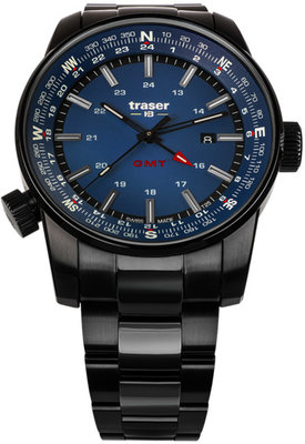 Traser P68 Pathfinder GMT Blue s kovovým náramkem