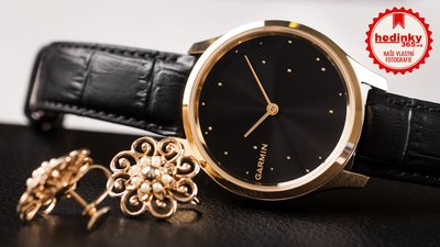 Garmin Vívomove 3 Luxe, 24K Gold / Black Leather Band (Premium)