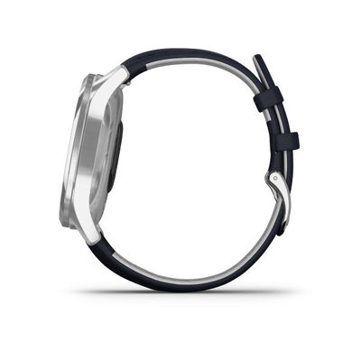 Garmin Vívomove 3 Luxe, Silver / Blue Leather Band (Premium)