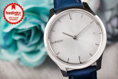 Garmin Vívomove 3 Luxe, Silver / Blue Leather Band (Premium)