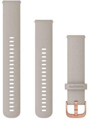 Řemínek Garmin Quick Release 20mm, silikonový, béžový, růžovozlatá přezka (Venu, Venu Sq, Venu 2 plus aj.)