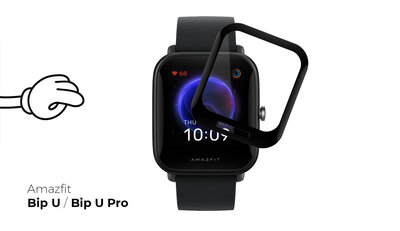 Ochranné 3D sklo Mosh Tempered Glass Protector 0.5mm pro Amazfit Bip U / Bip U Pro