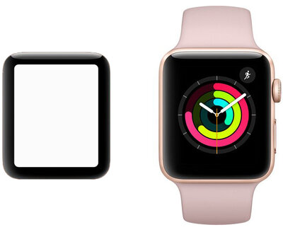 Ochranné 3D sklo Mosh Tempered Glass Protector 0.5mm pro Apple Watch Series 3 42mm