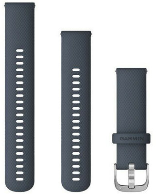 Řemínek Garmin Quick Release 22mm, silikonový, modro-šedý, stříbrná přezka (Venu, Forerunner 255, Vívoactive 4 aj.) + prodloužená část