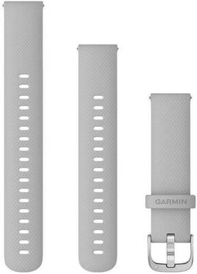 Silikonový řemínek Garmin 18mm (pro Venu 2S, Vívoactive 4S, Vívomove 3S), šedý V3, Quick Release, + prodloužená část, 010-12932-0C