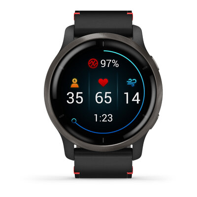 Garmin Venu 2 Slate / Black Leather Band (Premium) (+ náhradní řemínek)