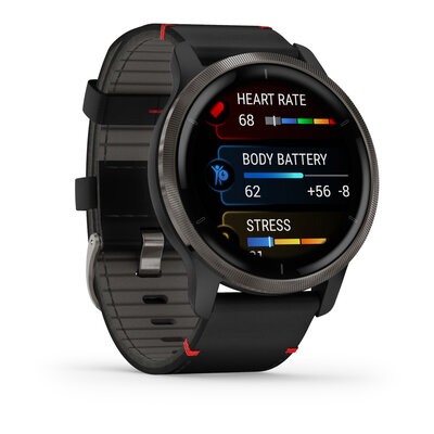 Garmin Venu 2 Slate / Black Leather Band (Premium) (+ náhradní řemínek)