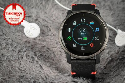 Garmin Venu 2 Slate / Black Leather Band (Premium) (+ náhradní řemínek)