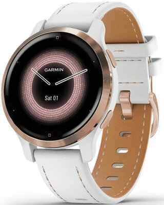 Garmin Venu 2S Rose Gold/White Leather Band (Premium) (+ náhradní řemínek)