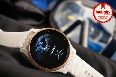 Garmin Venu 2S Rose Gold/White Leather Band (Premium) (+ náhradní řemínek)