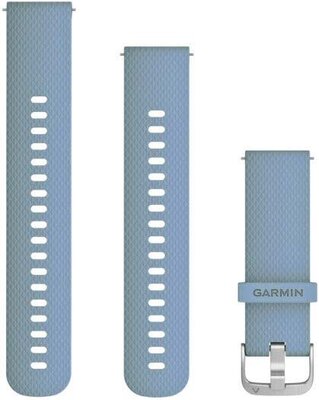 Řemínek Garmin Quick Release 20mm, silikonový, šedomodrý, stříbrná přezka (Venu, Venu Sq, Venu 2 plus aj.) + prodloužená část