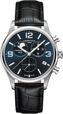 Certina DS-8 Quartz Moon Phase Chronograph COSC Chronometer C033.460.16.047.00