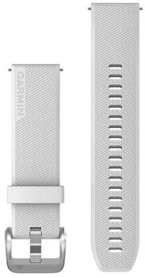 Řemínek Garmin Quick Release 20mm, silikonový, bílý, stříbrná přezka (Venu Sq, Venu 2 plus aj.)