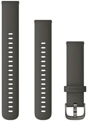 Silikonový řemínek Garmin 18mm, Graphite, Quick Release, + prodloužená část, 010-12932-0E