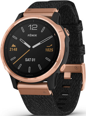 Garmin Fenix 6S PRO Sapphire, RoseGold/Black Nylon Band (MAP/Music) (+ náhradní řemínek)