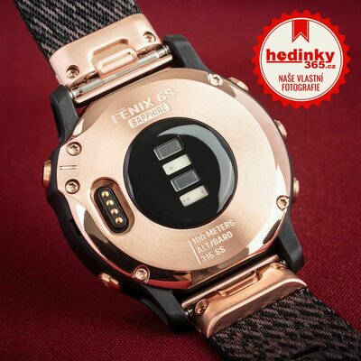 Garmin Fenix 6S PRO Sapphire, RoseGold/Black Nylon Band (MAP/Music) (+ náhradní řemínek)
