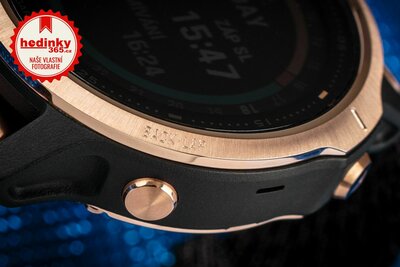 Garmin Fenix 6S PRO Sapphire, RoseGold/Black Nylon Band (MAP/Music) (+ náhradní řemínek)