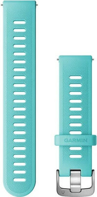 Řemínek Garmin Quick Release 20mm, silikonový, blankytně modrý, stříbrná přezka (Venu, Venu Sq, Venu 2 plus aj.)