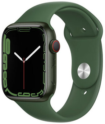 Apple Watch Series 7 GPS + Cellular, 45mm pouzdro ze zeleného hliníku s listově zeleným sportovním řemínkem