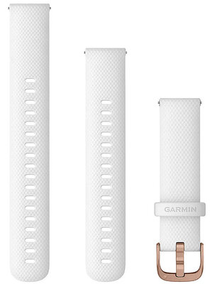 Silikonový řemínek Garmin 18mm, White, Quick Release, + prodloužená část, 010-12932-0F
