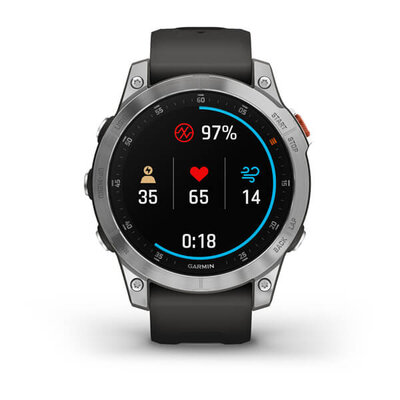 Garmin Epix 2 Glass, Silver / Gray Silicone Band