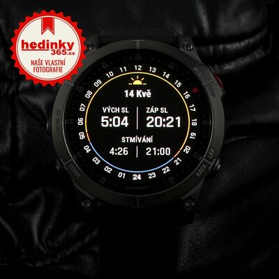 Garmin Epix 2 Sapphire, Titan Black / Black Silicone Band