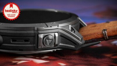 Garmin Epix 2 Sapphire, Titan Black / Brown Leather Band (Premium) (+ náhradní řemínek)