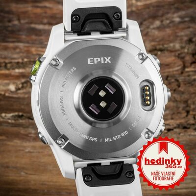 Garmin Epix 2 Sapphire, Titan / White Silicone Band