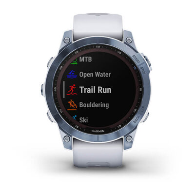 Garmin Fenix 7 Sapphire Solar Blue DLC Titanium / White Band