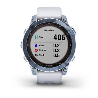 Garmin Fenix 7 Sapphire Solar Blue DLC Titanium / White Band