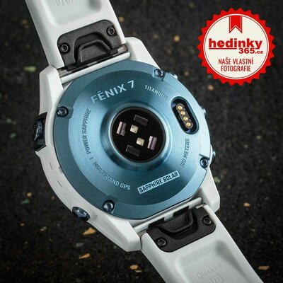 Garmin Fenix 7 Sapphire Solar Blue DLC Titanium / White Band