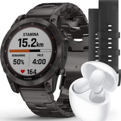 Garmin Fenix 7 Sapphire Solar Grey DLC Titanium / Grey DLC Titanium Band (Premium) (+ náhradní řemínek)