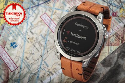 Garmin Fenix 7 Sapphire Solar Titanium / Brown Leather Band (Premium) (+ náhradní řemínek)