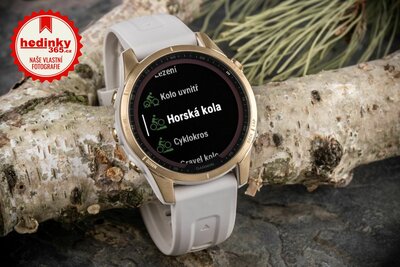 Garmin Fenix 7S Sapphire Solar Cream Gold Titanium / Cream Nylon Band (Premium) (+ náhradní řemínek)