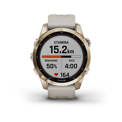 Garmin Fenix 7S Sapphire Solar Gold Titanium / Sand Band