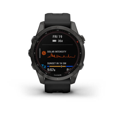 Garmin Fenix 7S Sapphire Solar Grey DLC Titanium / Black Band
