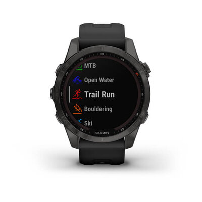 Garmin Fenix 7S Sapphire Solar Grey DLC Titanium / Black Band