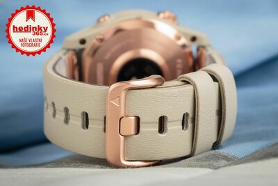 Garmin Fenix 7S Sapphire Solar Rose Gold Titanium / Limestone Leather Band (Premium) (+ náhradní řemínek)