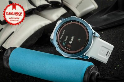 Garmin Fenix 7X Sapphire Solar Blue DLC Titanium / White Band